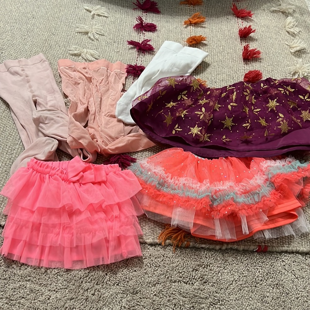 Bundle of stockings and tutu’s. Girls tutu